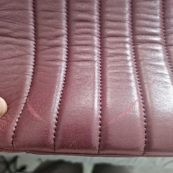 Henri Bendel Burgundy Purple Zip Tote Bag